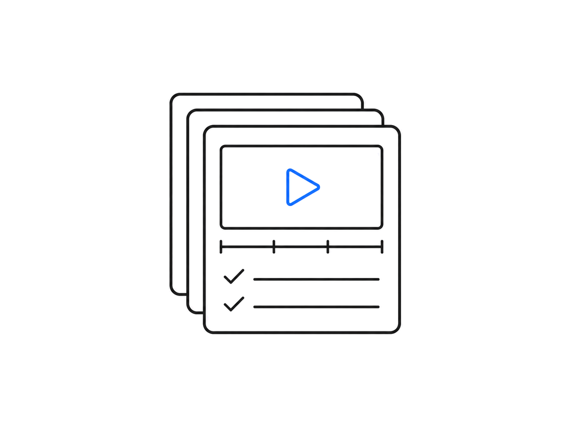 A call record: the recording with a chapter for each step, and the list of steps, each with its tick.